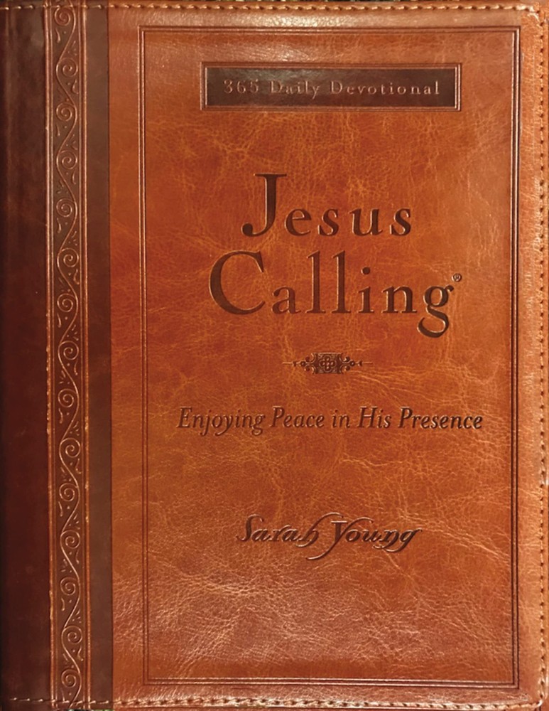 Jesus Calling, Large Text Brown Leathersoft, with Full Scriptures: Enjoying ...