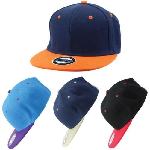 Cap Baseball Snapback Hat CONTRAST Adjustable Sun Hawkins Flat Peak BLUE RED