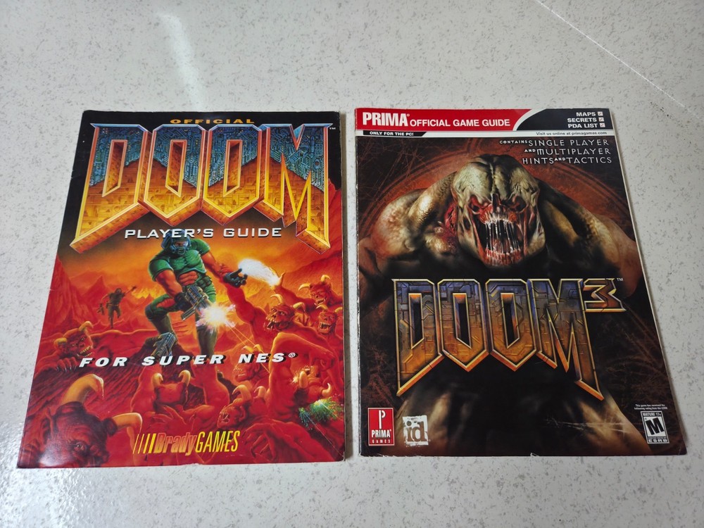 Snes Doom Brady Games Player's Guide & Doom 3 Prima Games Guide Lot Very Rare!