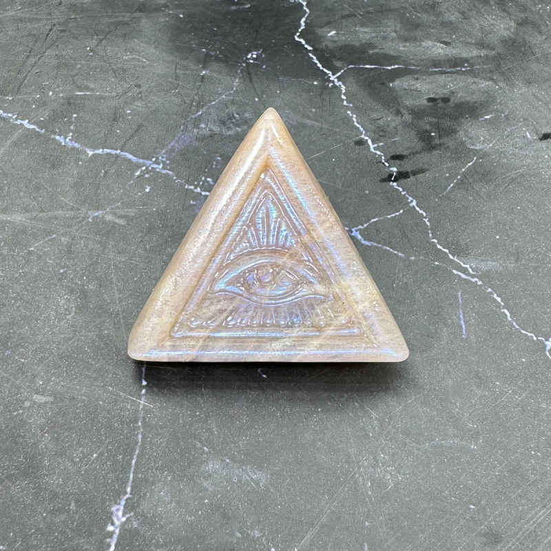 Natural Moonstone Quartz Crystal Carved Turkey Evil Eye Mascot Figurine Healing