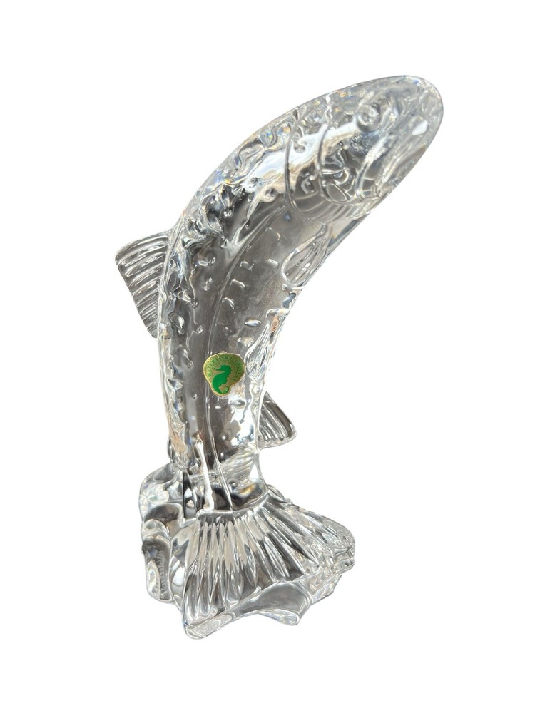 Vintage Waterford Irish Salmon Crystal Paperweight Figurine in Excellent Condition