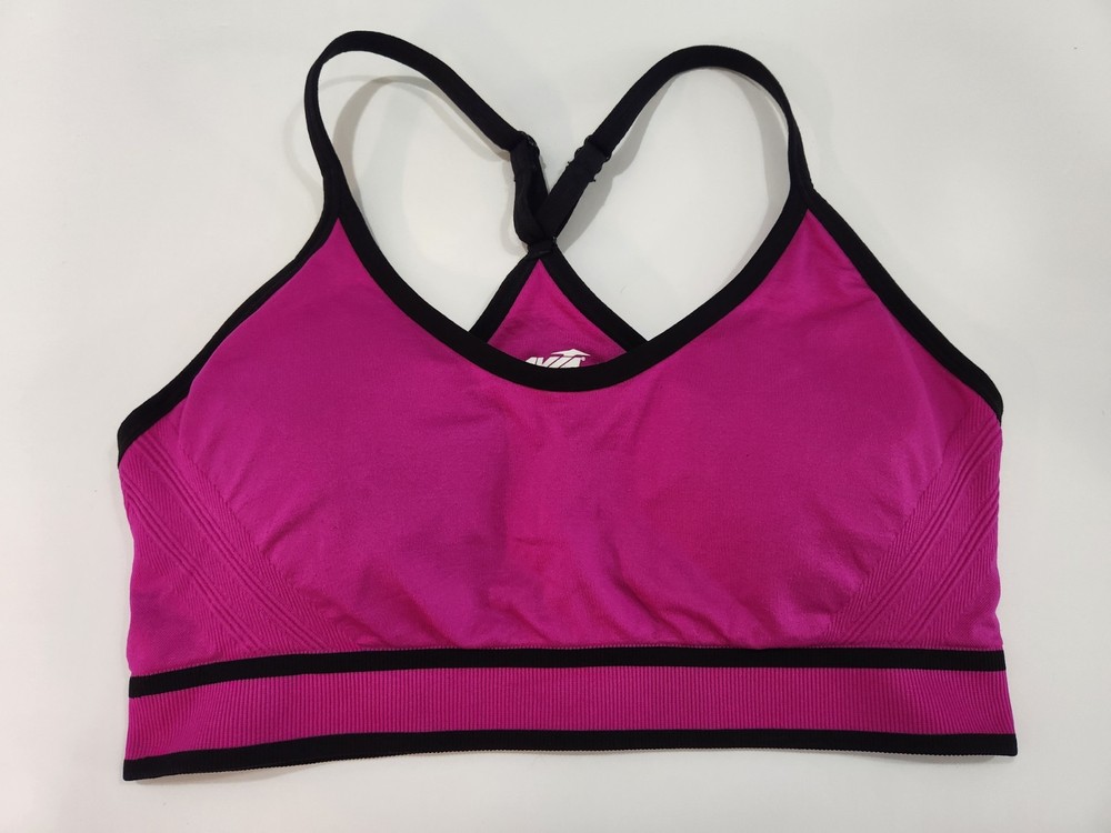 Avia Seamless Low Impact Sports Bra Size L Magenta Pink and Black
