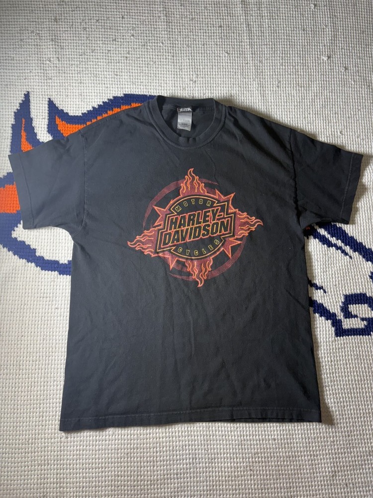 Vintage Y2K Harley-Davidson Flame Black Tshirt Men Size Large!!!!!