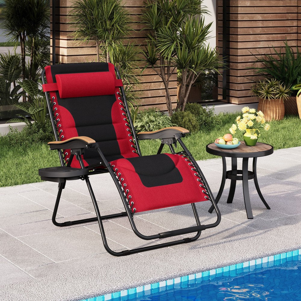 XL Zero Gravity Lounge Chair with Extra-Wide Armrests and Padded Comfort