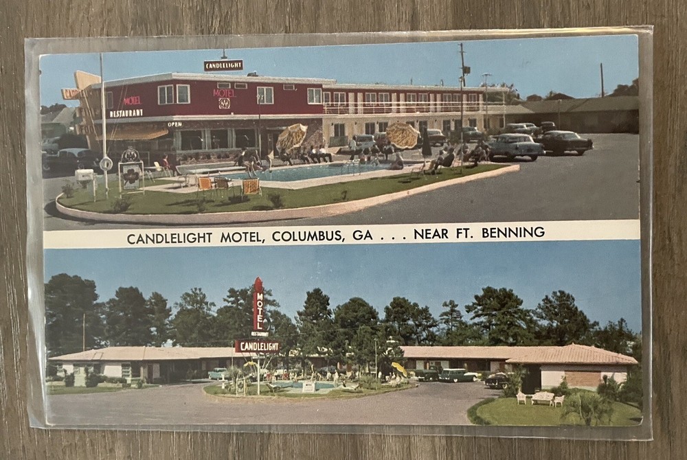 Georgia GA Columbus Candlelight Motel & Restaurant Roadside Postcard