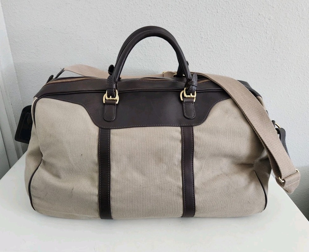 Mulholland Large Canvas Leather Duffle Weekender Bag
