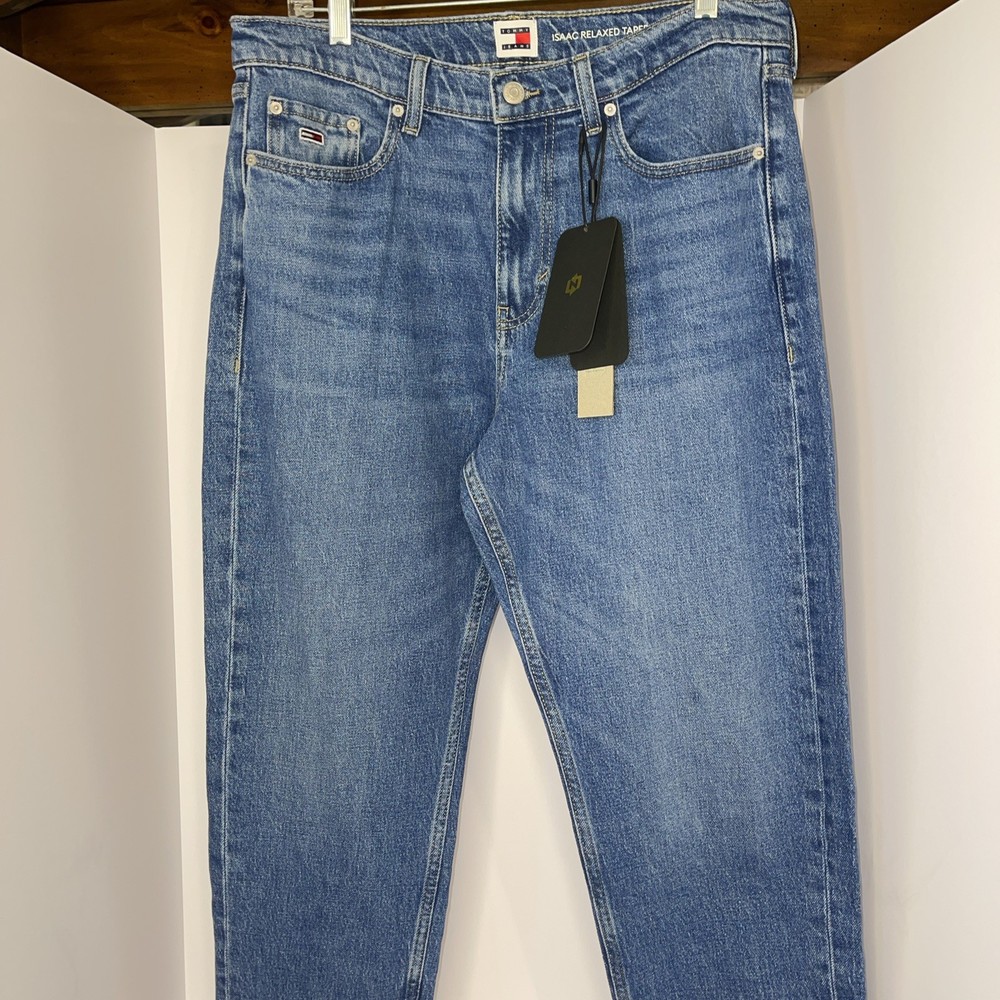Tommy Hilfiger Isaac Relaxed Tapered Men's Blue Jeans Rare Salesman Sample