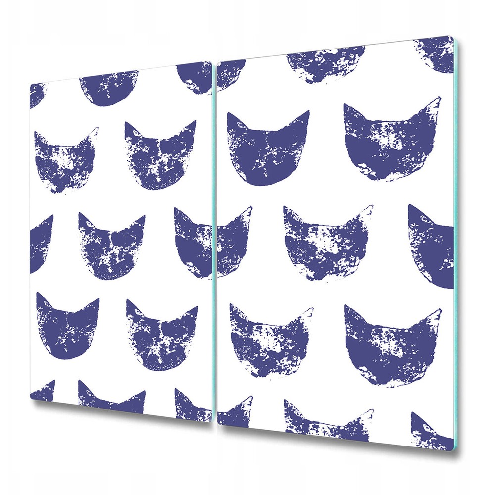 Glass Kitchen Chopping Board Worktop Saver Grunge cat noisy purple 2x30x52