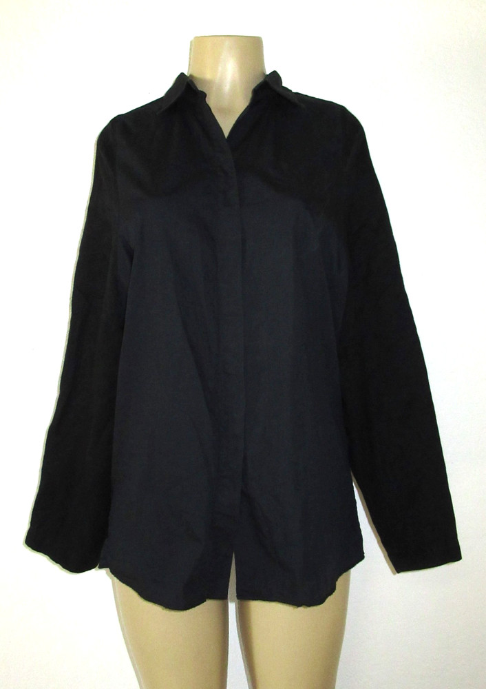 2016 Maison Margiela MM6 Black cotton contrast linen sleeve button Shirt size 38