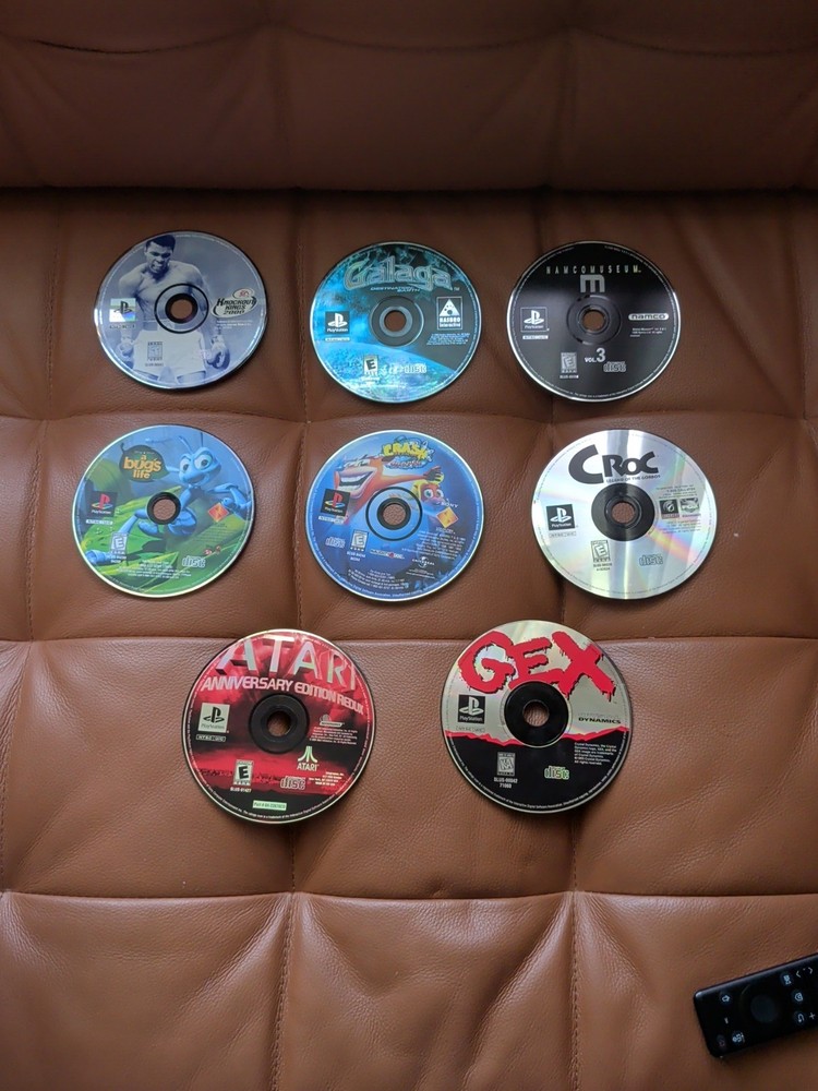 PlayStation 1 Ps1 Lot (8 Games)  Disc Only, Crash, Gex, Croc