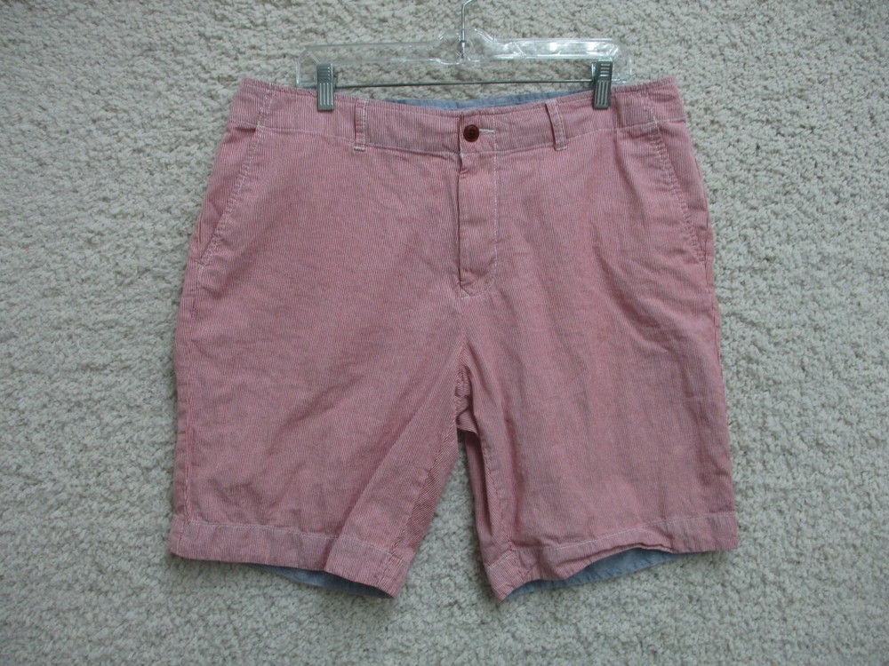 Tommy Hilfiger mens pink cotton chino shorts with logo 36 classic fit casual pockets
