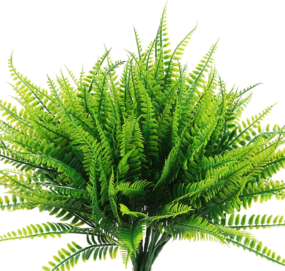 8 Pcs Fake Fern Outdoors - Ferns Artificial Plants for Outdoor Ferns Lifelike Bo