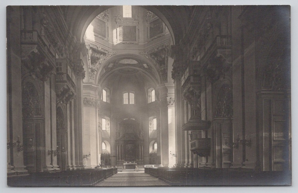 Salzburg Cathedral Dom Interior RPPC H. Gürtler Austria Real Photo Postcard