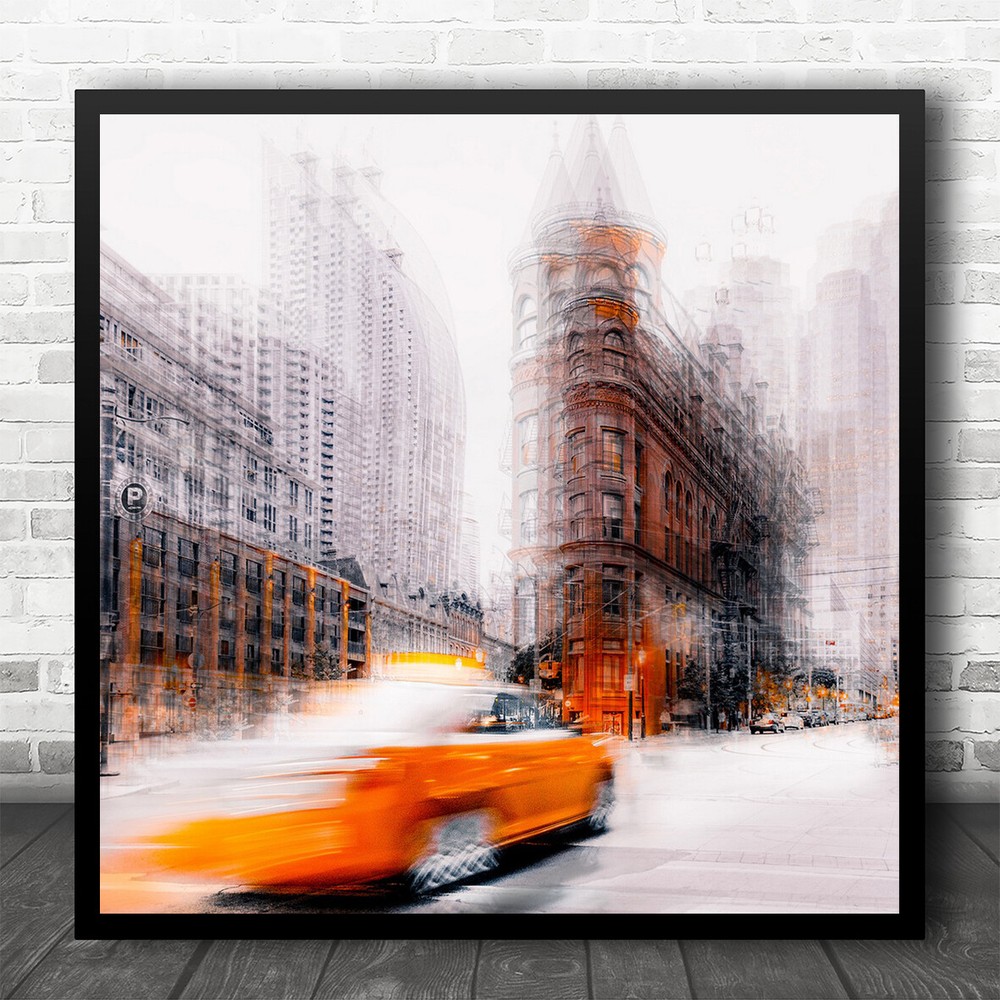 Toronto Gooderham Building Street Abstract Orange Canada Double Square Print