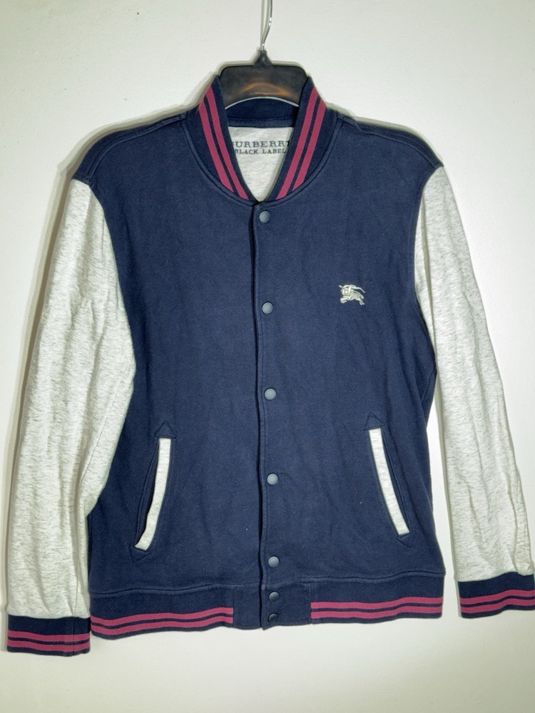 🧥 Burberry Black Label Varsity Jacket – Japan Exclusive – Navy/Heather - Size 3