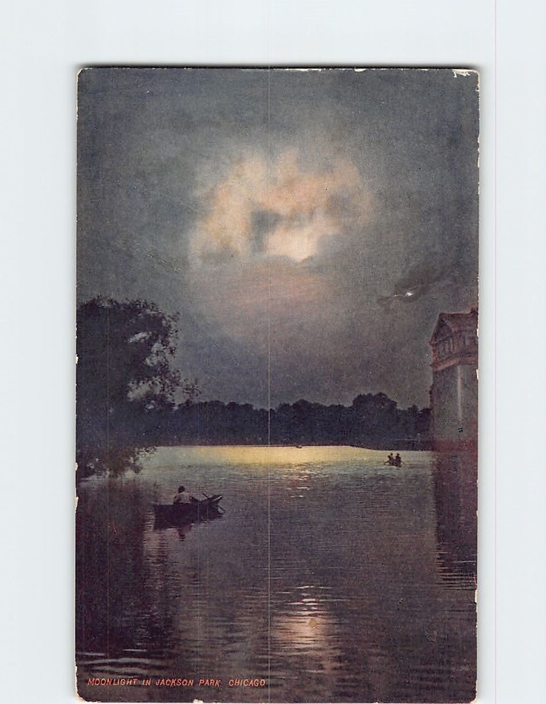 Postcard Moonlight in Jackson Park Chicago Illinois USA