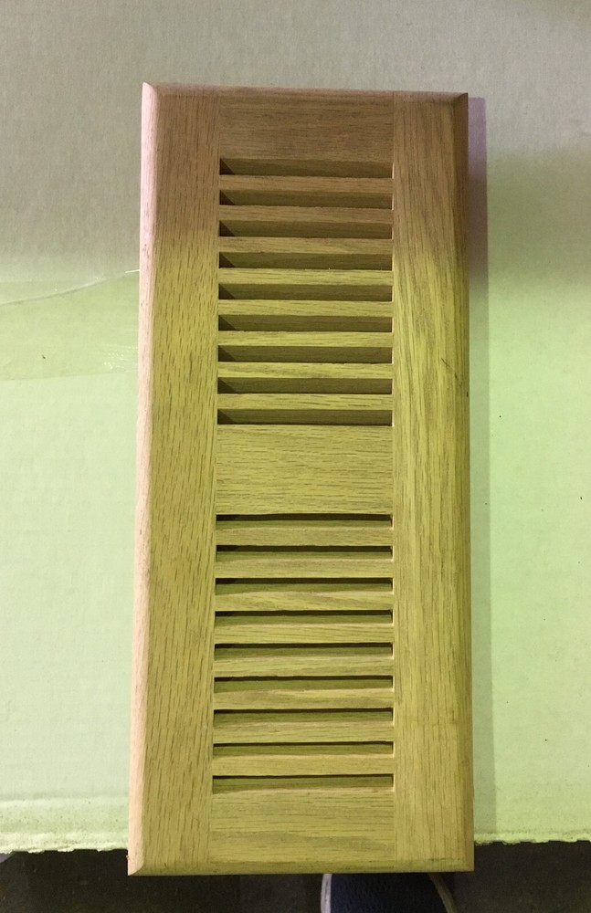 Unfinished Red Oak hardwood floor vent 4 x 12