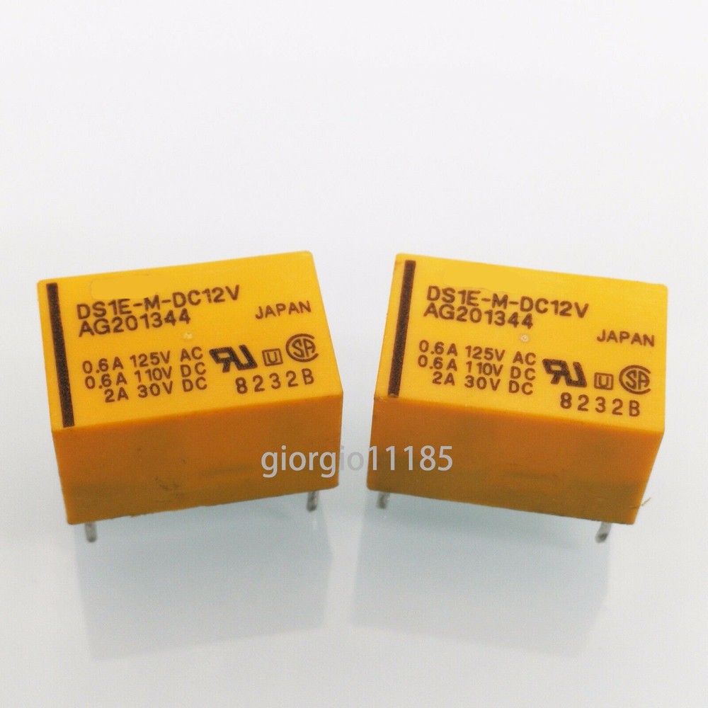 NJ STOCK  2pcs DS1E-M-DC12V Low Signal Relay PCB 1 Form C 12VDC 1 Form C 400mW