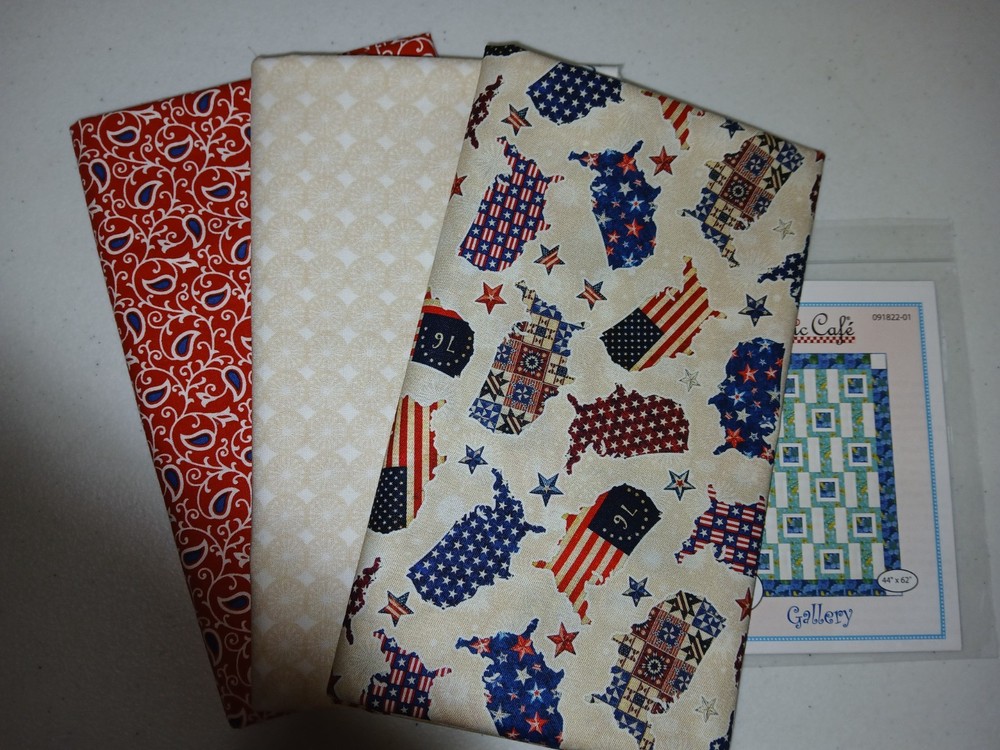 Lot 3 yd quilt kit w/pattern Fabric Cafe focus light dark QSQ free ship HTF