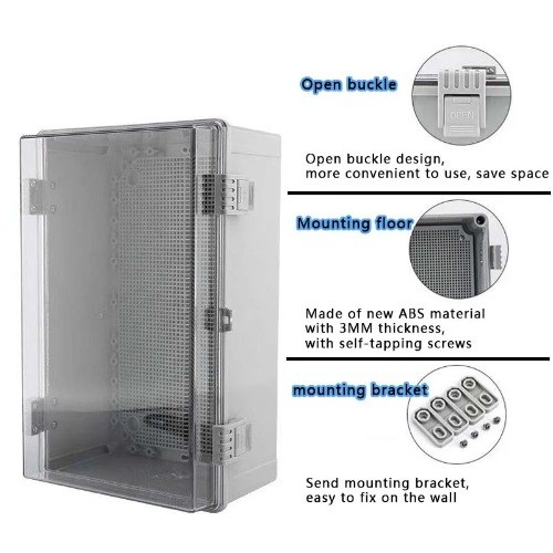 Ip66 Abs Hinged Plastic Enclosure Waterproof Power Electrical Junction Box-image