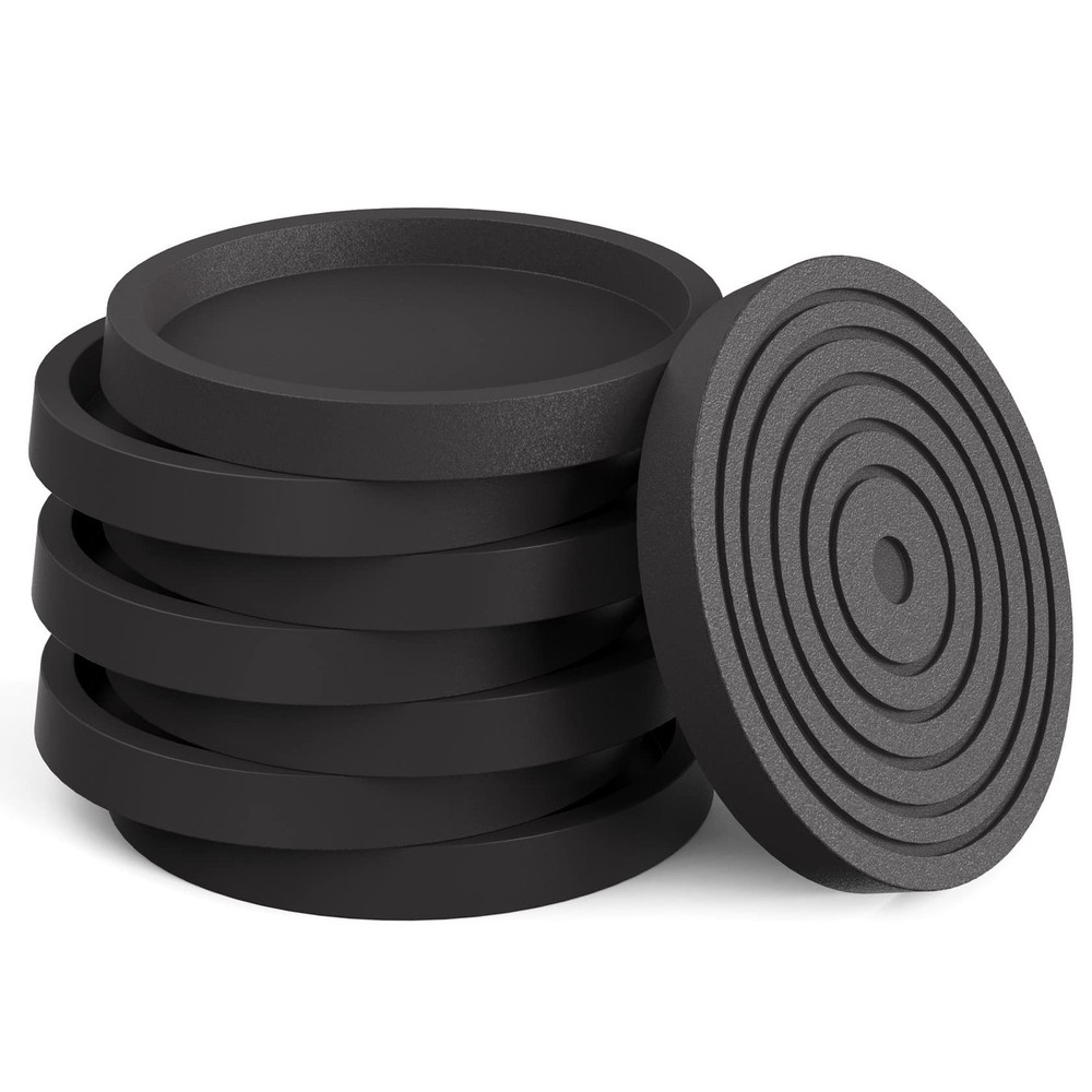 Furniture Caster Cups Set of 8 3.5 Inch Rubber Protectors for Floors
