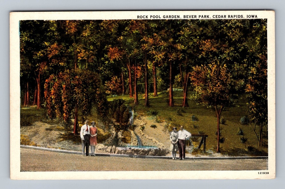 Cedar Rapids IA-Iowa Rock Pool Garden Bever Park Vintage Postcard Standard Post