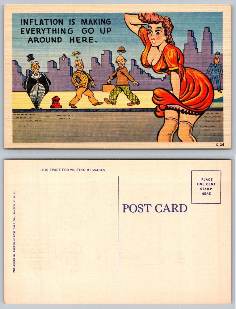 Inflation Cartoon Humor Postcard