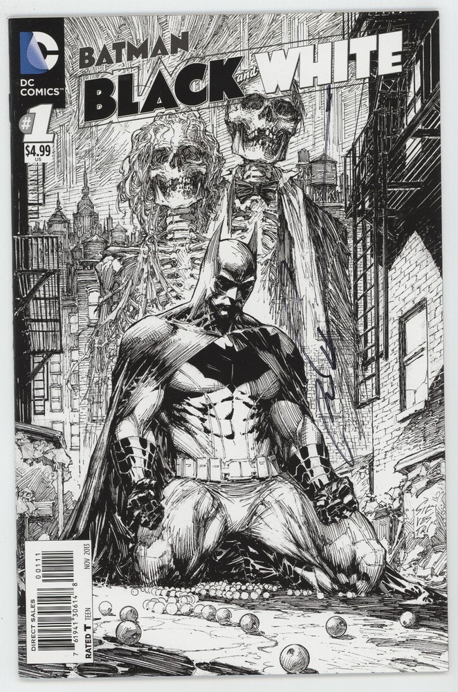 Batman Black And White 1 DC 2013 NM- Signed Marc Silverstri