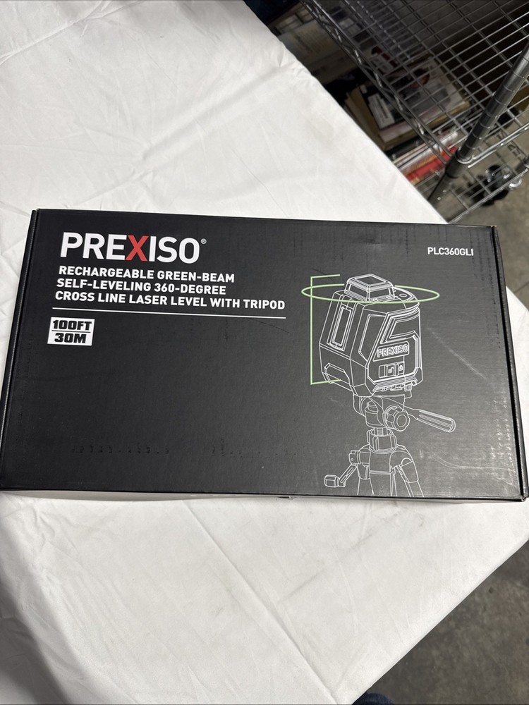PREXISO 360° Laser Level with Tripod, 100Ft Self Leveling Cross Line Laser