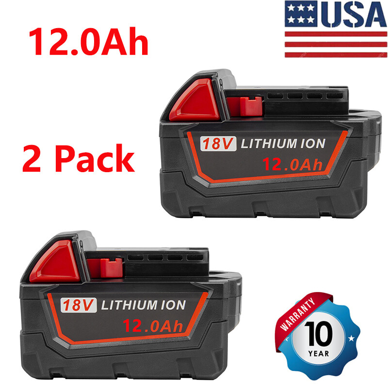 18V 12Ah Milwaukee M18 Extended Li-Ion Battery M18B5 48-11-1850 Replacement