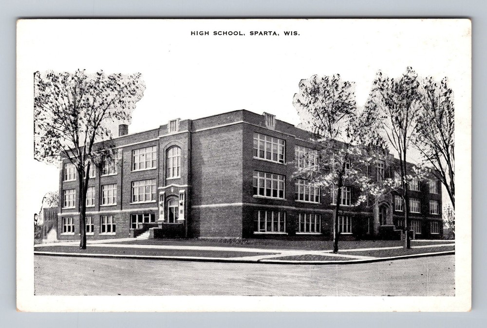 Sparta WI- Wisconsin High School Vintage Postcard