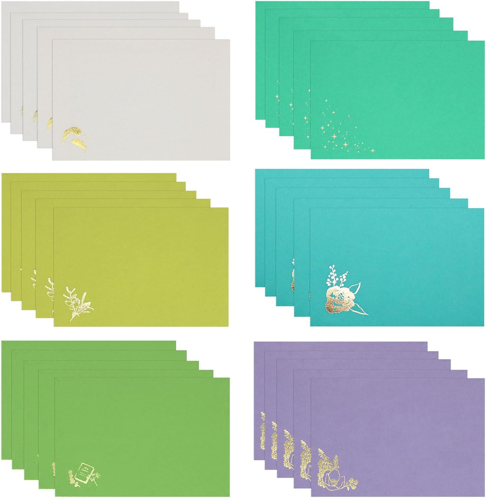 30 PCS 4X6 Envelopes for Invitations,A6 Colored Envelopes with Gold Foil Stampin