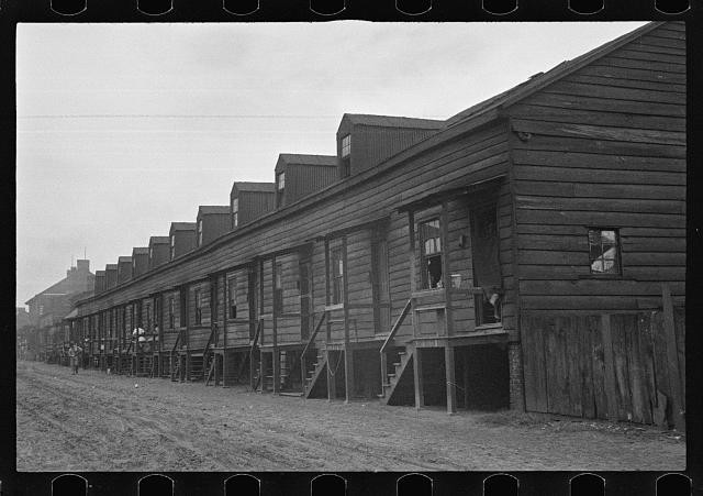 Photo:1930s Wooden Barracks Row Military Camp Wood Siding Stairs?