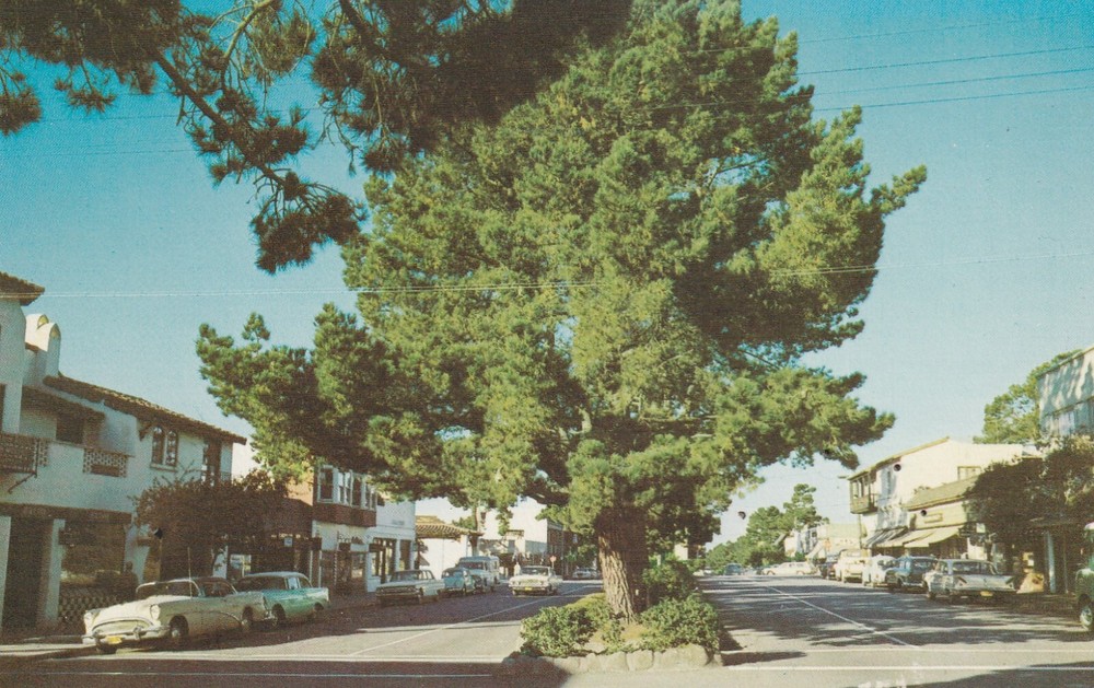 Carmel-By-The-Sea CA-California, Ocean Avenue, Classic Cars, Vintage Postcard