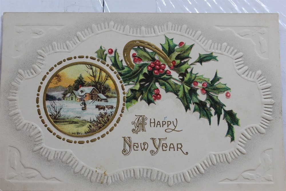 New Year A Happy Postcard Old Vintage Card View Standard Souvenir Postal Post PC