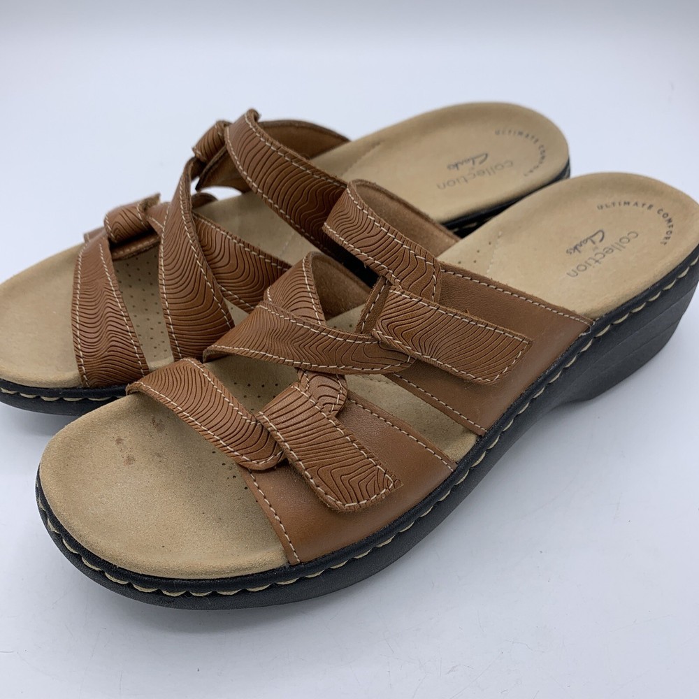 Clarks Merliah Karli Comfort Wedge Sandals Women Size 8N Brown