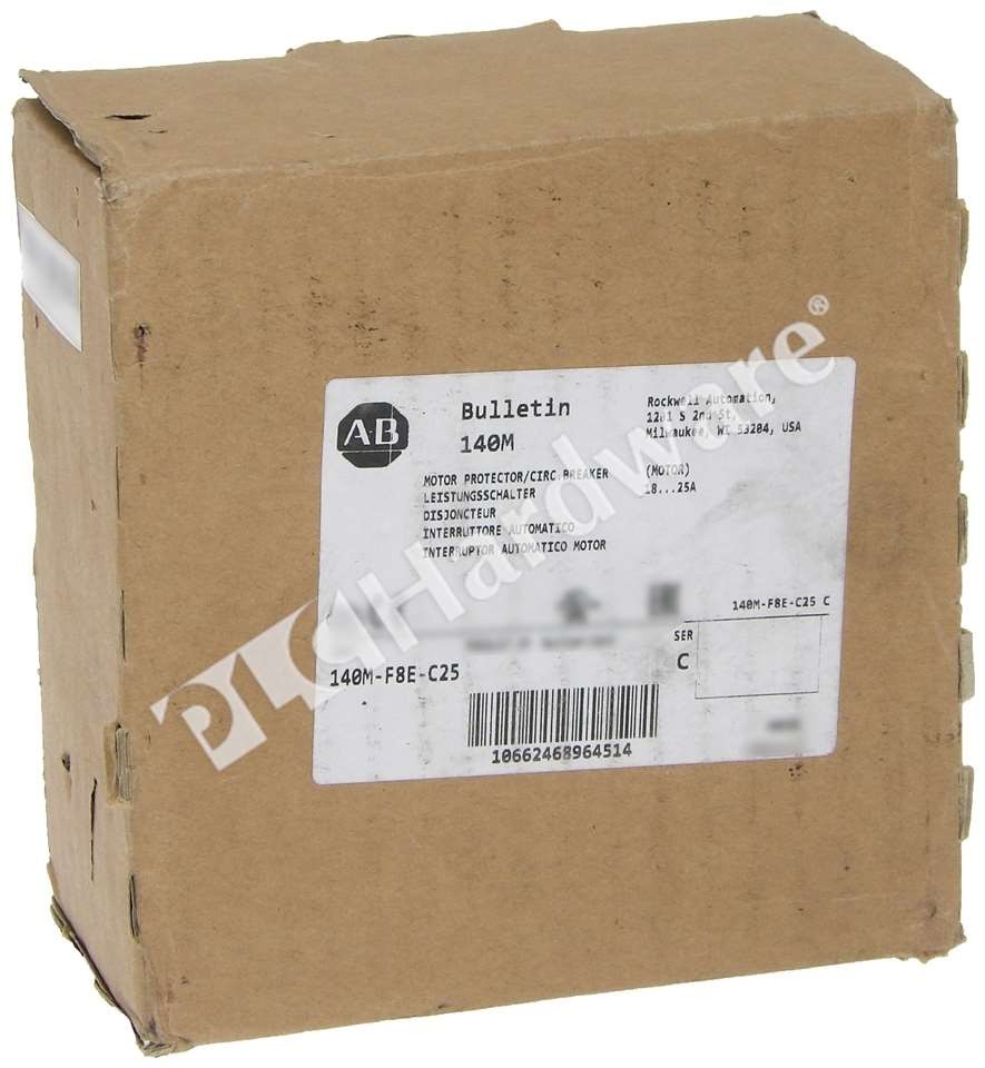 Open Pre-owned Allen Bradley 140M-F8E-C25 /C 18-25A 480VAC Motor Circuit Breaker