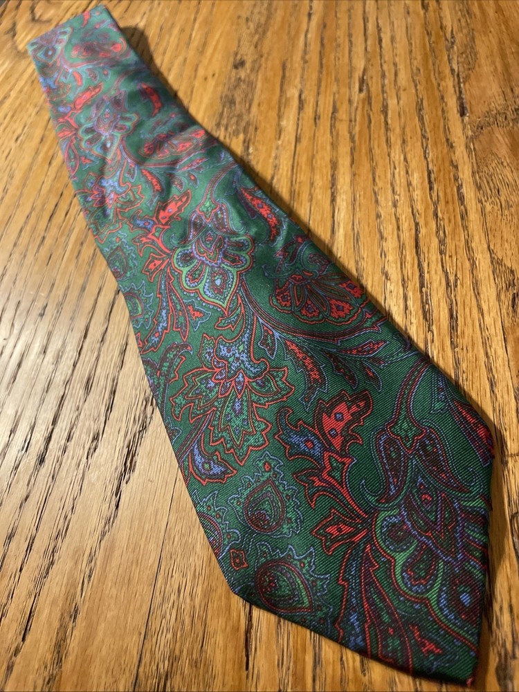 Vintage EUC Fil A Fil Silk Paisley Tie Men’s Necktie Made In Italy