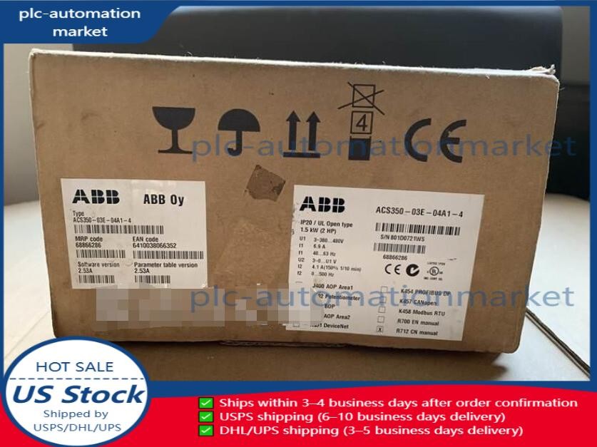 1PC New ABB ACS355-03E-04A1-4 380V 1.5KW Frequency Converter Brand No Keypad