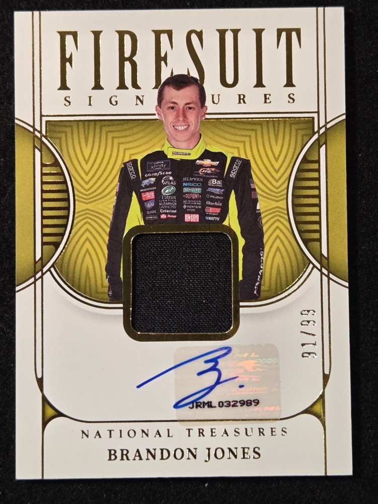 2023 Panini National Treasures Nascar #FS-BJN Brandon Jones Firesuit Auto 91/99