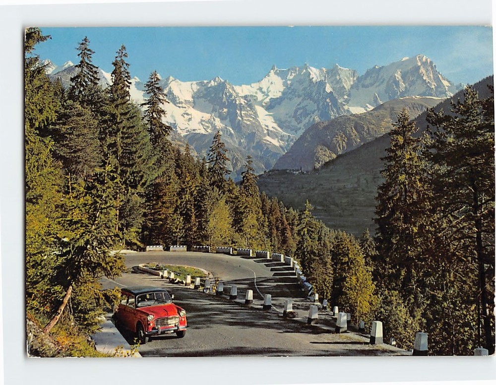 Postcard Strada del Piccolo S. Bernardo e catena del Monte Blanco Italy
