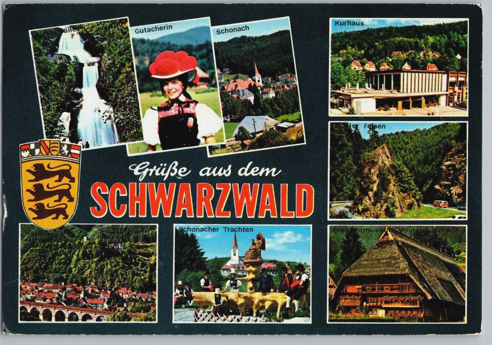 Germany St. Margen Greetings from Schwarzwald Black Forest Multiview Postcard