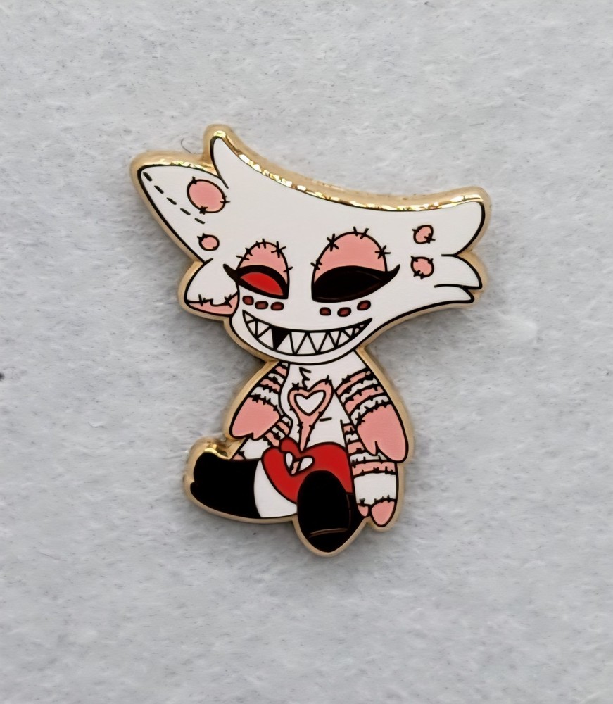 Fanmade Hazbin Hotel PrettyWitchCraft Demon Doll Addict Angel Dust Enamel Pin