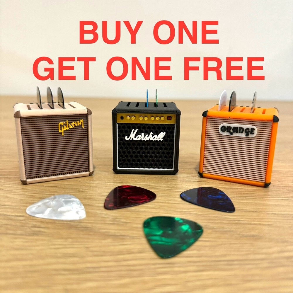 Guitar Pick Holder Gibson Marshall Fender Tweed Display Picks | Mini Amp Picks