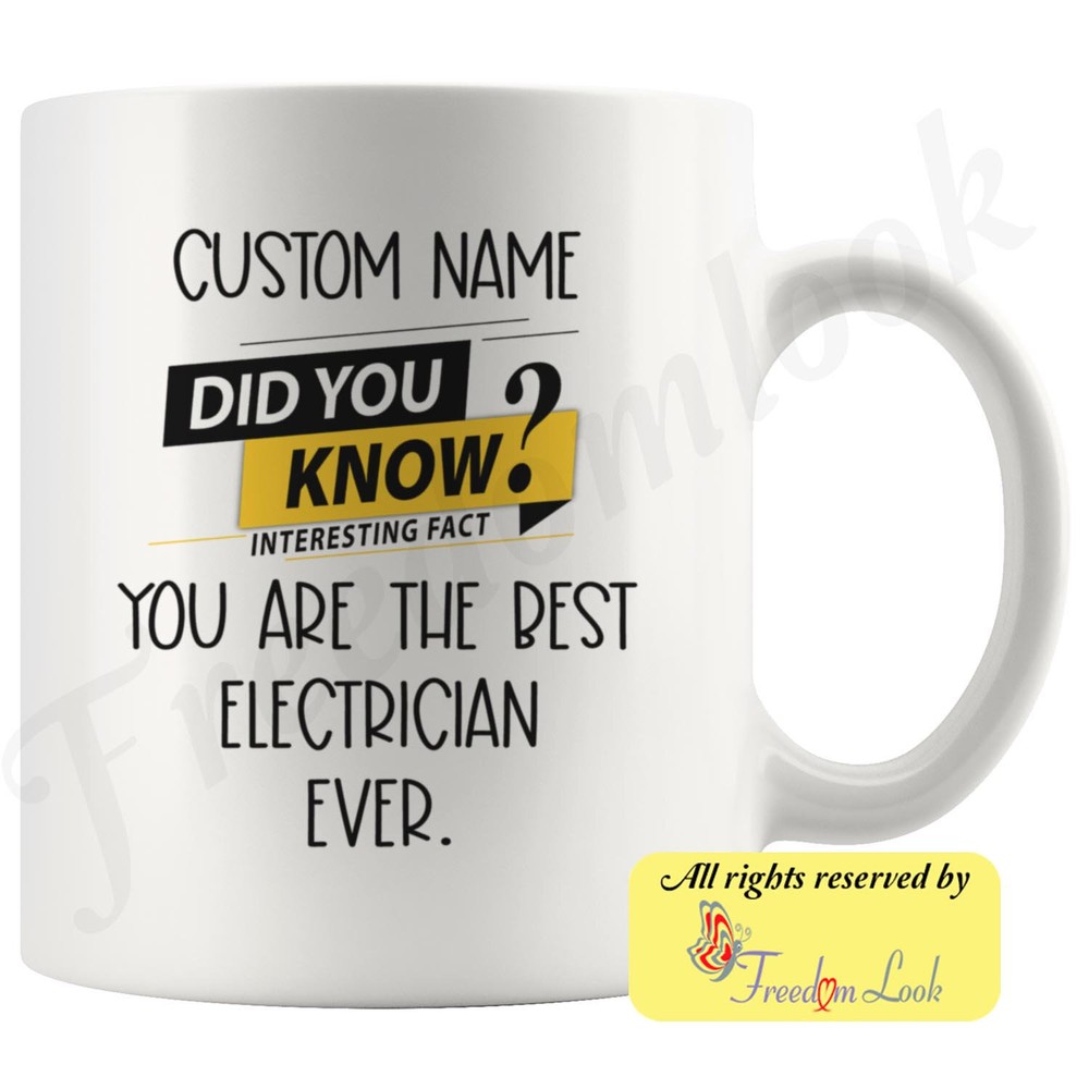 Electrician Coffee Mug Electrician Personalized Gifts New Electrician Mug Best