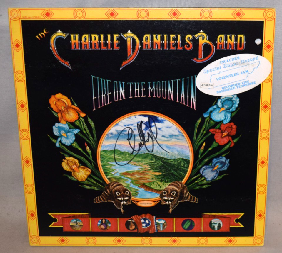 1974 -CHARLIE DANIELS BAND- Signed/Autograph/Auto Vinyl LP Record Album - Fire