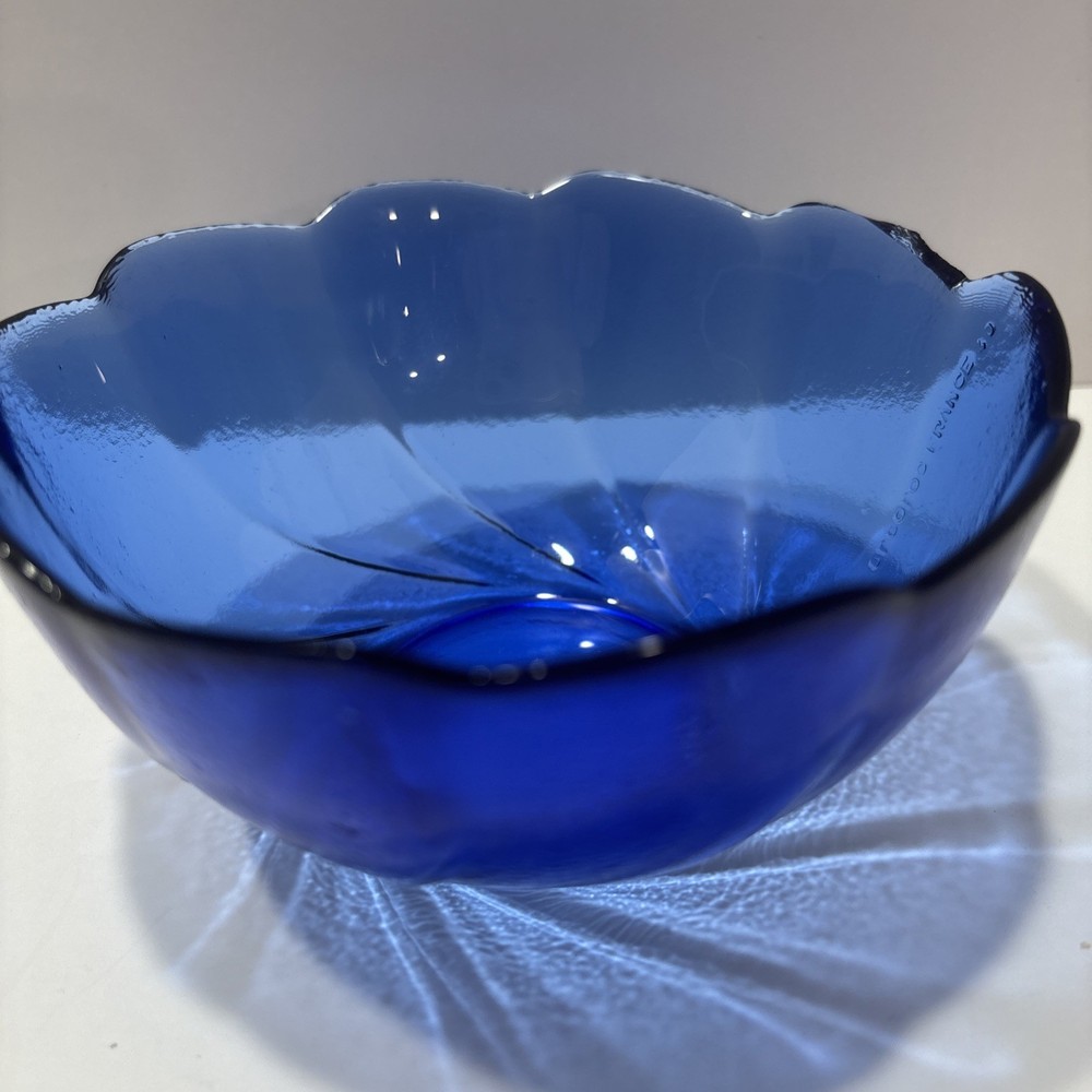 ARCOROC FRANCE Cobalt Blue Scalloped Swirl Textured 5