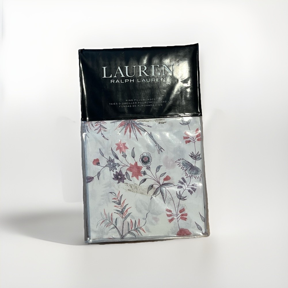 NEW Ralph Lauren Maddie Blossom Floral 2 Standard Pillowcases 20x32 100% Cotton