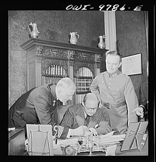 Washington DC Netherlands Legation Minister Louden Naval Military Attaches 1942