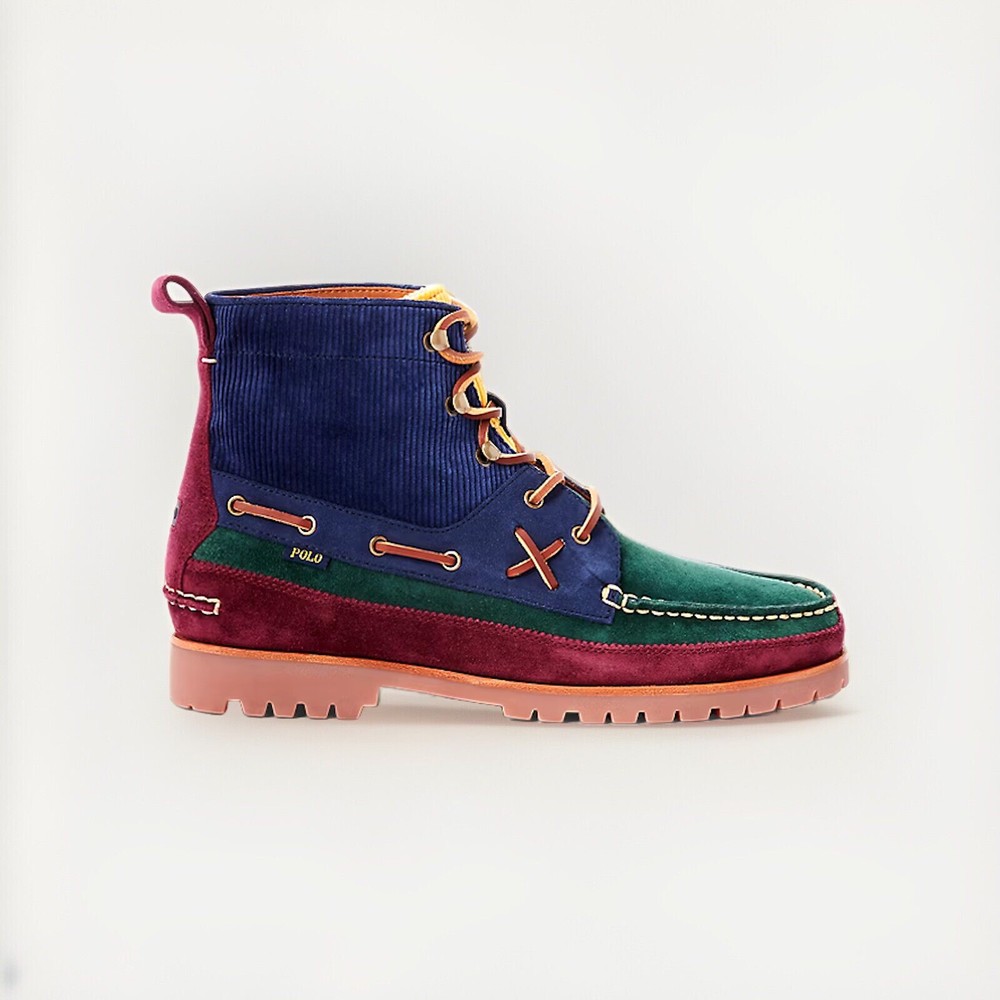 POLO Ralph Lauren Country Ranger MID Color Block Suede Corduroy Boots Men's 11